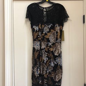 Black sequin cocktail dress